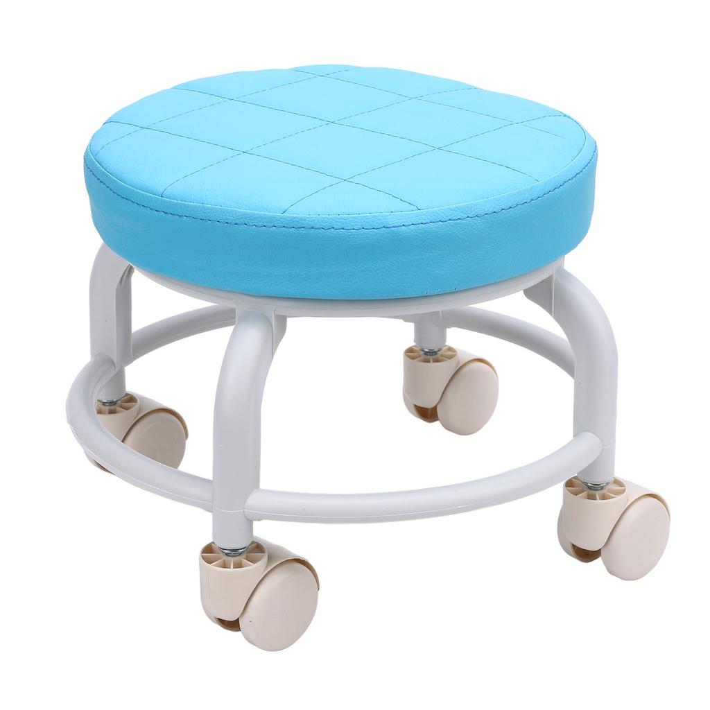 Niski Hoker na Kółkach Obrotowy 360 Stopni Hoker na Kółkach do Manicure Domowe Biuro Dzieci Niebieski