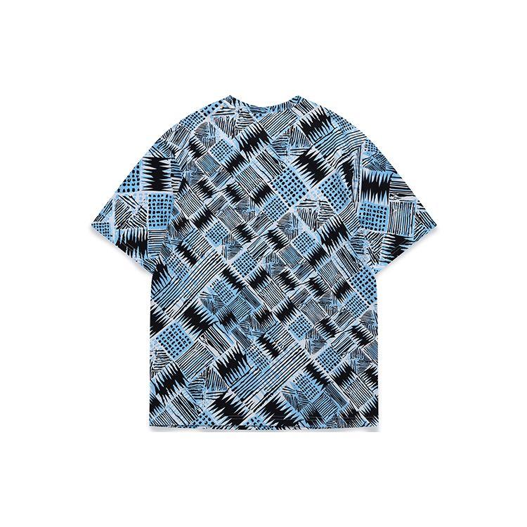 Fila Fusion Fashion Printed Loose Round Neck Breathable Knit Short Sleeve T-Shirt Men Tops Clear-Wind Coconut-Grove T11M125103F-RB