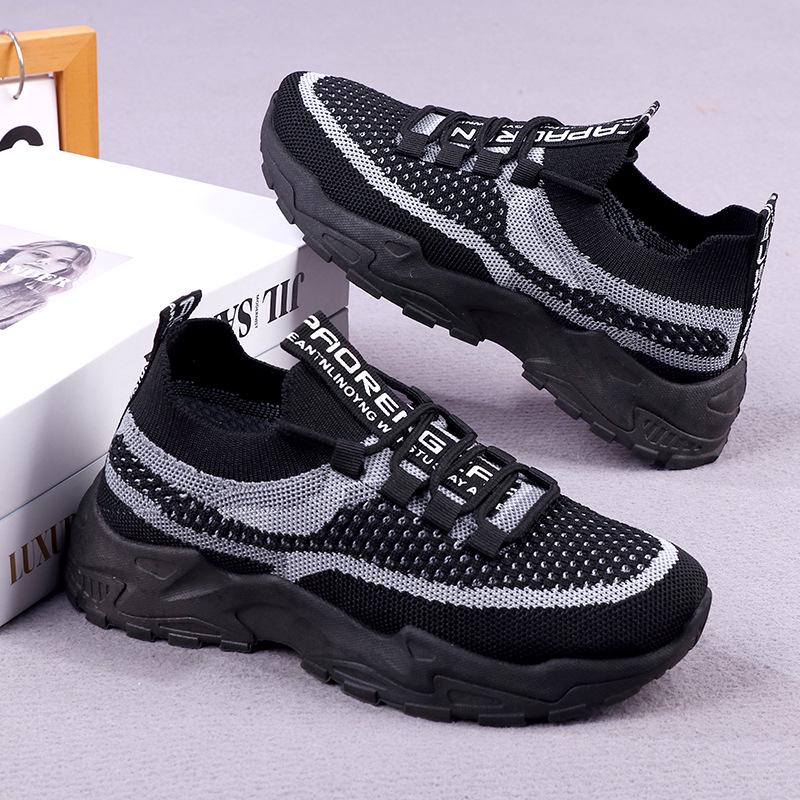 Women's Summer Flyknit Breathable Height-Increasing Dad Sneakers - Korean Style Casual Running Shoes with Soft Sole