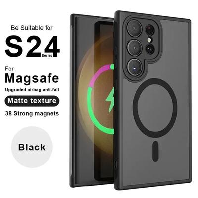 For Samsung Galaxy S24 S23 S22 S21 Ultra Plus FE Matte Translucent Antiskid Case Full Lens Protect Magsafe Magnetic Charge Cover