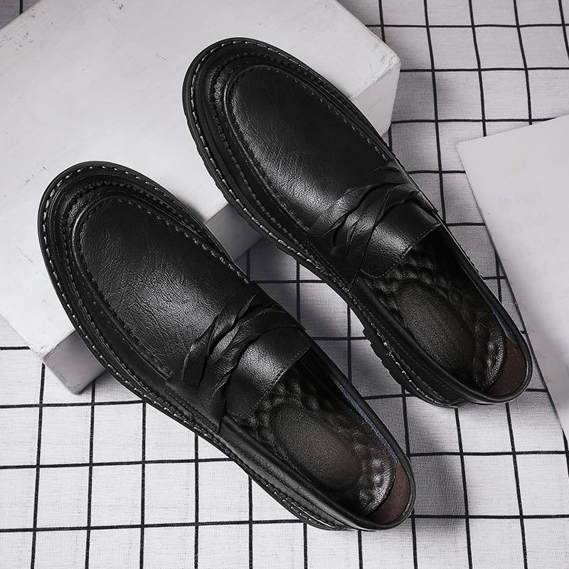 

Мода 2024 года, хит продаж, модные мужские кожаные лоферы, повседневная обувь, мужская обувь ручной работы для вождения, повседневные лоферы для ходьбы, мужская деловая обувь 44 чёрный