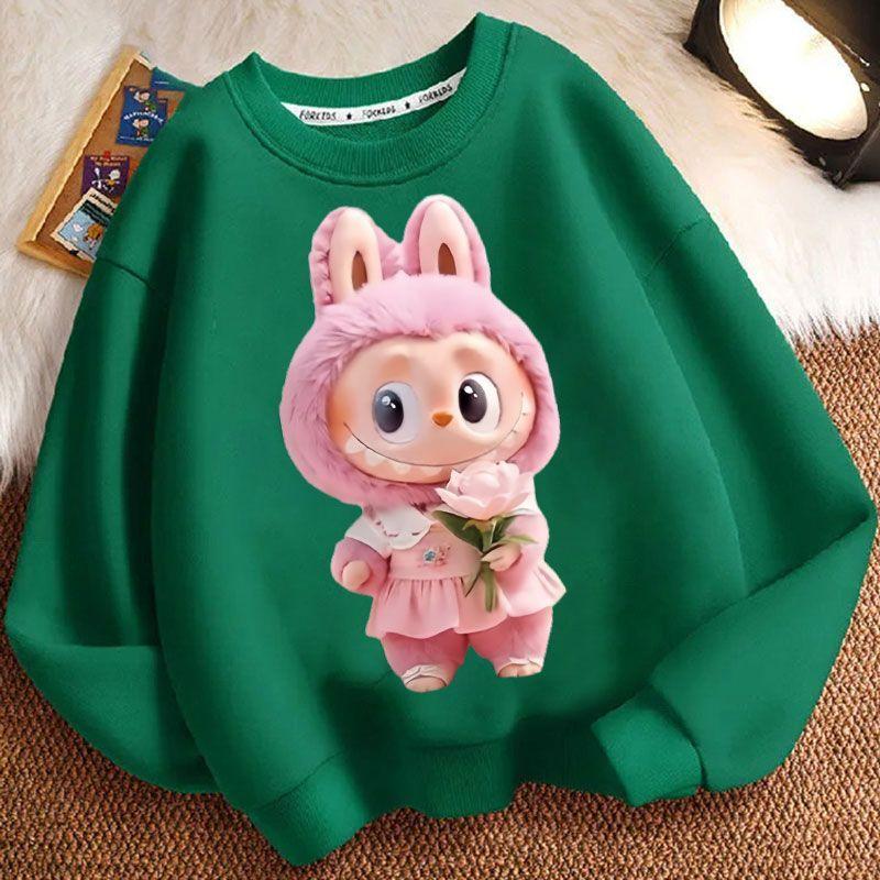 Kinder Mode Kapuzenpullover, Rundhals Langarm Locker geschnittene Jacken für Jungen und Mädchen im Frühling und Herbst