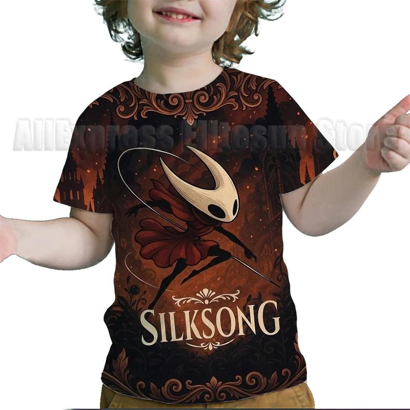 Kids Hollow Knight Silksong T-shirts Fridge Magnet Boys Girls T Shirts Child Cartoon Tshirt Camiseta Summer Toddler Tee Costume