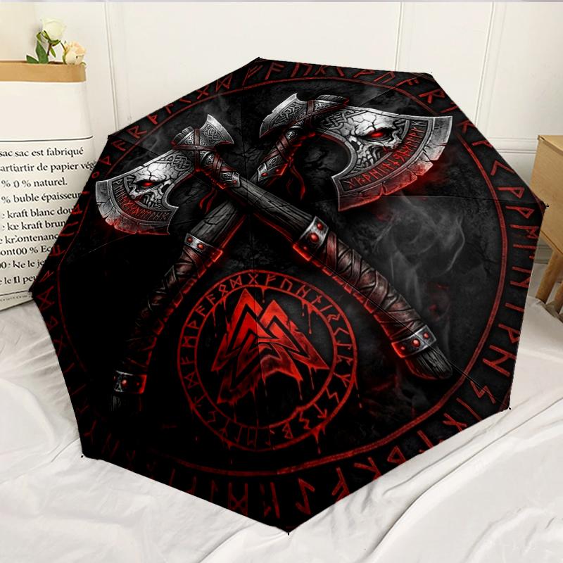 Viking Shield Design 8-Frame for Travel, Camping, Casual Lightweight Portable Umbrella, Essential for Every Family Holidays Birthday Gift