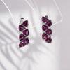 Simple Design 925 Sterling Silver Earrings Natural Triangle 4.0mm Rhodolite Garnet Fine Jewelry for Women's Daily and Party Wear