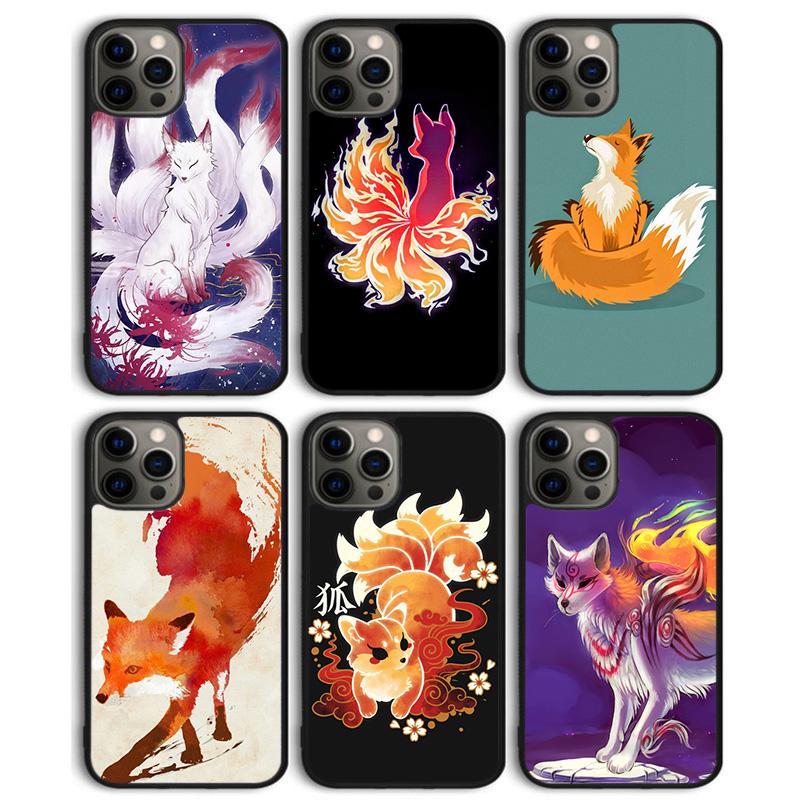 Kitsune Fox Art Phone Case Back Cover for iPhone 17 Air 16 15 14 13 11 12 Pro Max Plus Fundas Coque