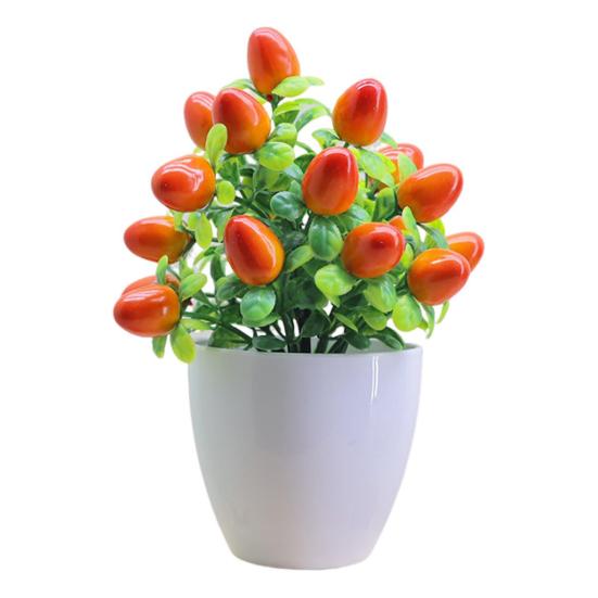 

Искусственные растения в горшках, реалистичные поддельные мини-фрукты, дерево, центральный элемент для домашнего офиса, пластиковая горшечная зелень, бонсай, внутреннее и наружное украшение B