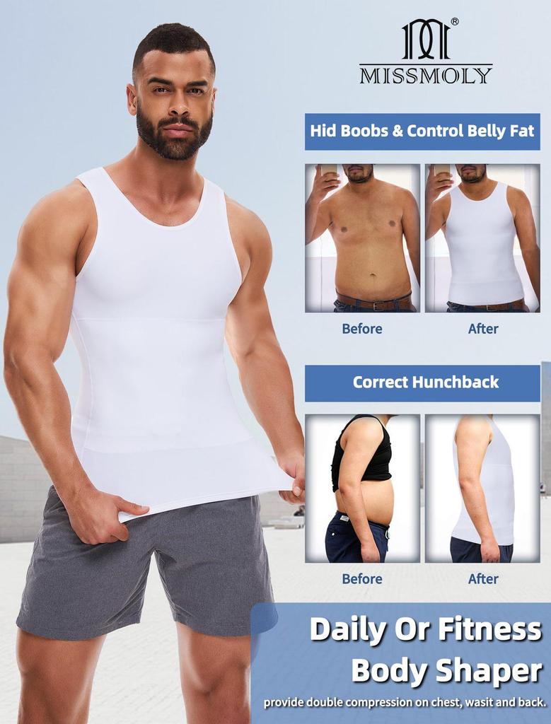 Men's Body Shaper Tummy Control Compression Vest