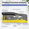 Pass Through Crimp Plier Cat7 Cat6 Cat6A Cat5 Cat5E Stripping Crimping Tool With 8P/6P Ethernet Connectors