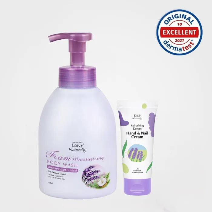 Lavender Foam Hand & Body Wash 750ml + Hand Cream 50ml