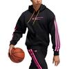 Adidas Dm Po Hoodie Kangaroo Pocket Printed Logo Pullover Sweatshirt Men Tops Black HE1605