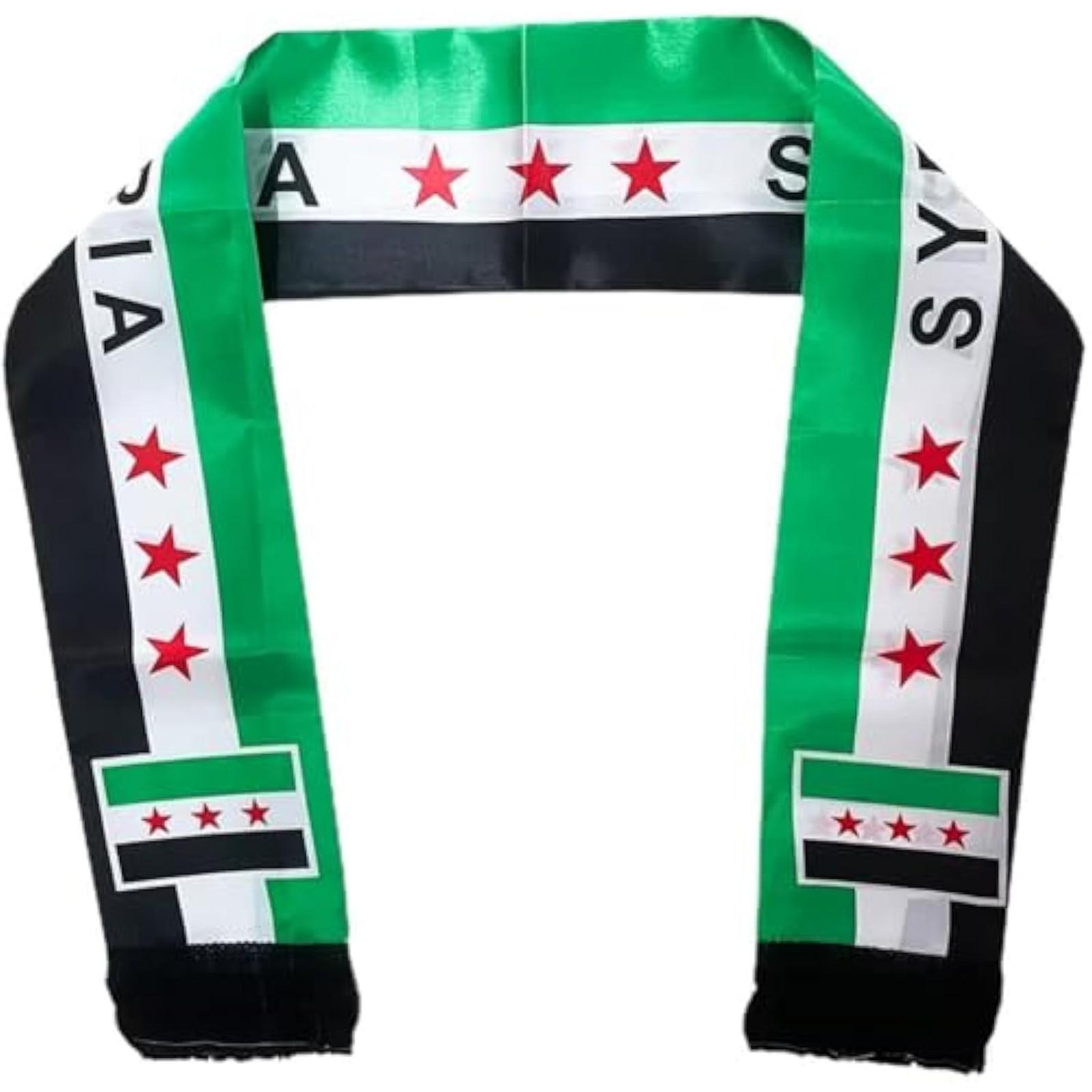 

Сирийский шарф, атласный шарф, шарф с сирийским флагом, подвеска на шею, свадебное украшение