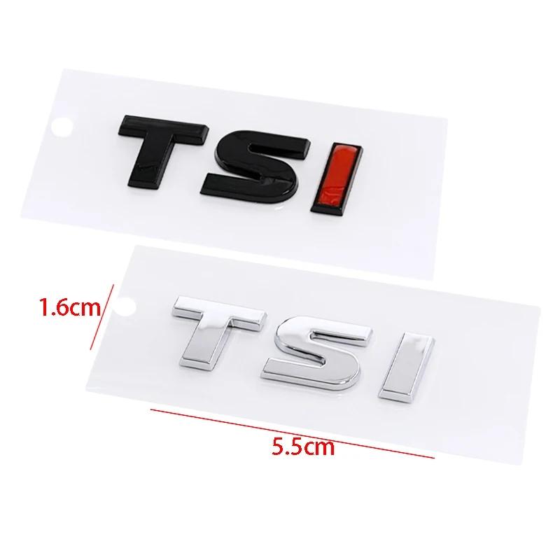 AAXQ1 3D ABS TSI Emblem Chrome Black Letters Logo Car Trunk Badge For MK4 MK6 MK7 TSI Sticker Accessories