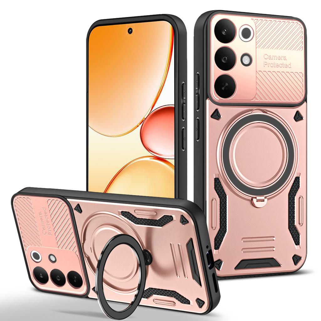 Pro Realme C85 Pro 4G Magnetický kryt Nárazuvzdorný TPU + PC Zadní kryt telefonu s podpěrou