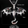 Dripping oil cartoon dragon color necklace European and American fashion animal stainless steel lanyard