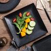 Minimalist Black Matte Ceramic Plates - Round & Square Options for Steak and Western Cuisine, Ideal for Homes