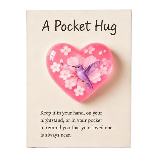 Pocket Hug Hummingbird Mini Pocket Hug Heart Cute Hummingbird Ornament with Encouragement Card Keepsake