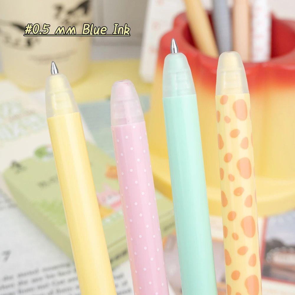 4PCS/Box 0.5mm Blue Ink Gel Pen Animal Shaped Neutral Pen Cartoon Erasable Pen  Students