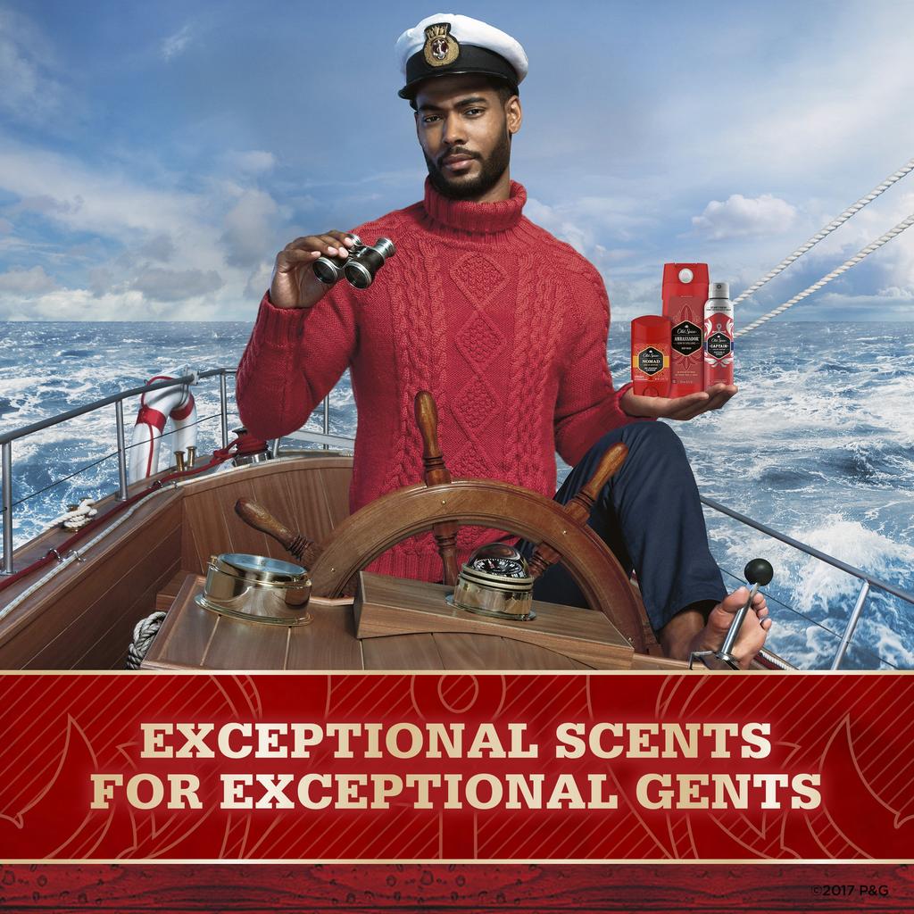 Old Spice Red Antiperspirant and Deodorant Invisible Solid Oz Men's Collection, Captain, 2.6