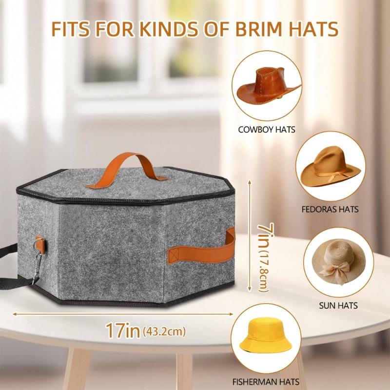 Spacious Foldable Travel Hat Organizers For Women With Heavy Duty Zippers And Reinforced Cardboard Base