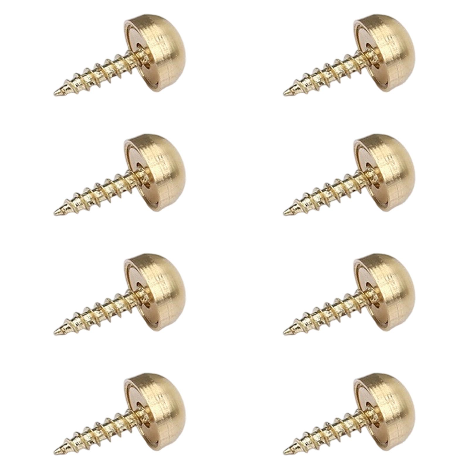 

Упаковка из 8 прочных декоративных латунных винтов с зеркальными колпачками для крепления мебели, конструкция с защитой от ржавчины, мебельная фурнитура 9mm