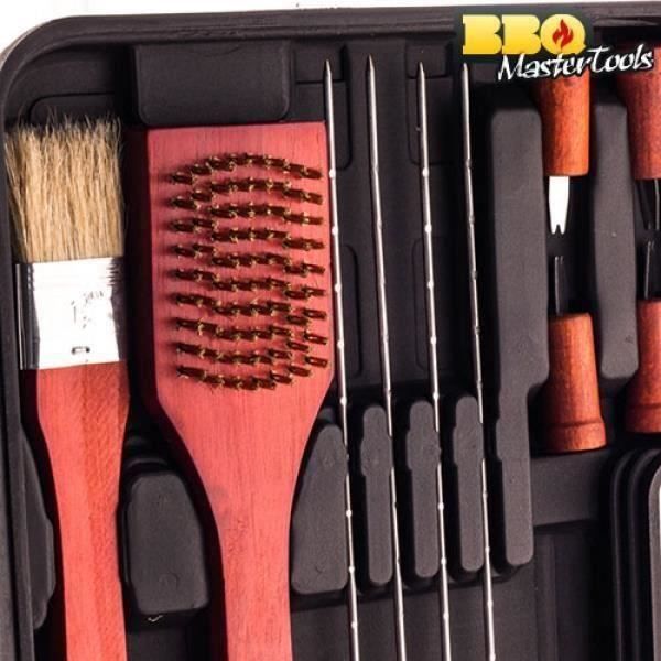 Ustensiles de barbecue - BBQ Master Tools - 18 pièces - Couleur noire - Outils de cuisson