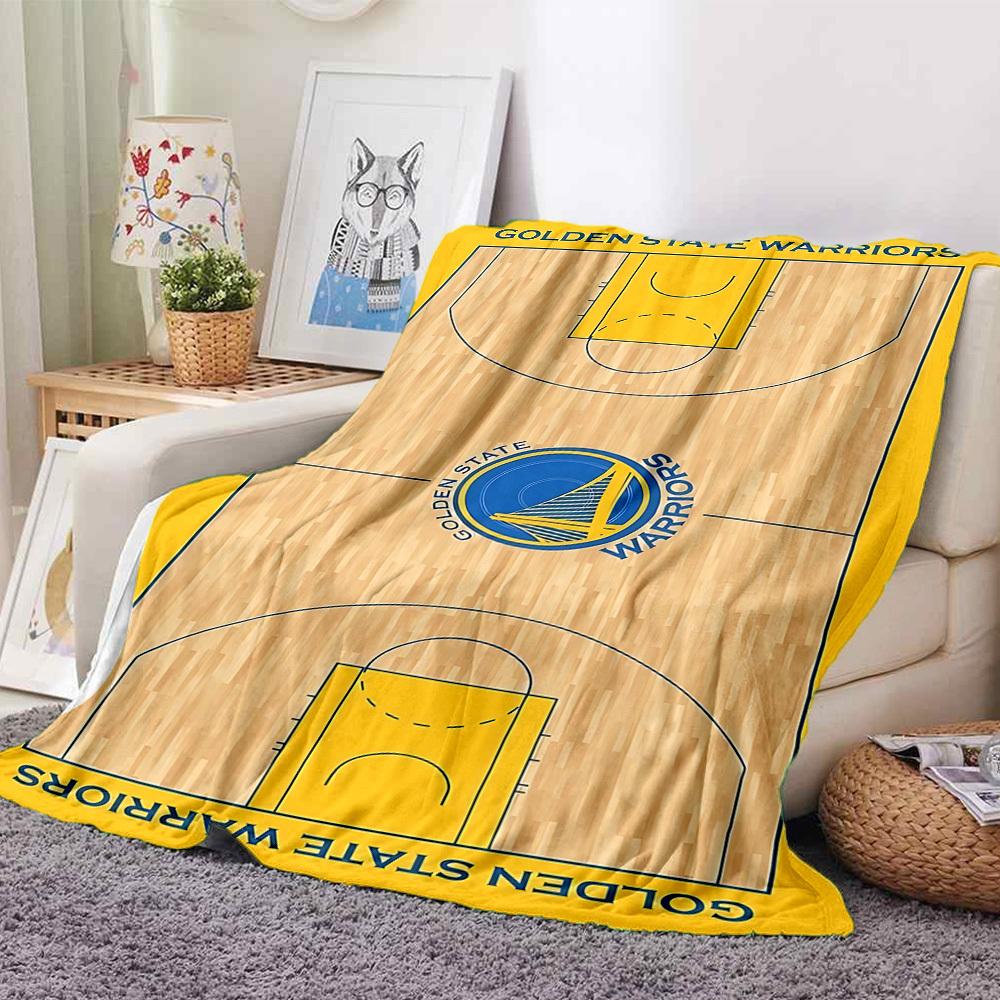 1pc Golden State Warriors Basketball Flannel Blanket, Soft Skin Friendly with Digital Printing, Various Sizes Available for Family, Friends, Birthday