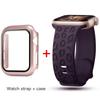 Glass+Case+Strap for Apple Watch Band 45mm 44mm 41mm 40mm Engraved Leopard belt for Apple IWatch Series 10 8 7 6 SE 5 46mm 42mm