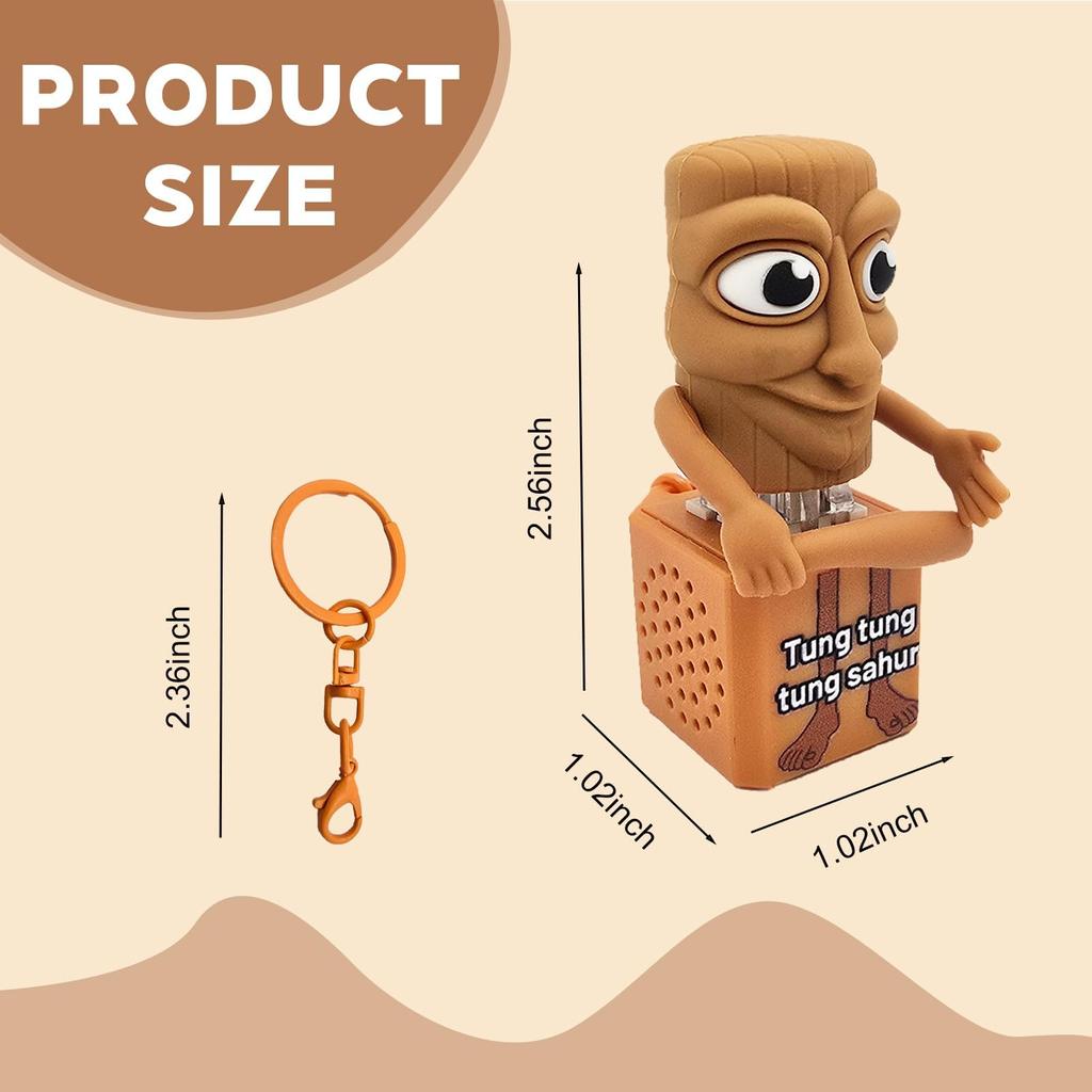 Tung Tung Tung Sahur Fidget Keyboard Clicker Keychain Stress Toy Anxiety Relief Toy With Sound And Light Stress Relief Toy