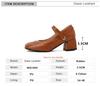 Fashion High-heeled Shoes Women Pumps Ankle Strap Buckle Thick Heels Ladies High Heels Platform Mary Janes Women Pumps Footwear 34-48