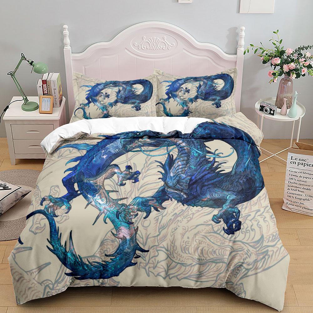 Fire Of Dragon Duvet Cover Set Single Twin Double Queen King Super King Size Bed Linen Set