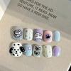 Cartoon Rilakkuma Short Square Round Handmande False Nails Cute Animal Bear Cat Dog Strawberry Bow Press On Nails Christmas Gift