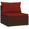 VidaXL Salon de jardin 2 pcs avec coussins Résine tressée Marron 3101395