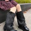 1 Pereche Maro Culoare Solidă Jambiere din Blană Faux, Stil Y2K, Toate Sezoanele
