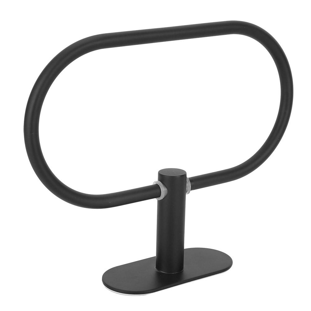 Bathroom 304 Stainless Steel Wall Mounted Towel Rack Storage Holder Shelf Black