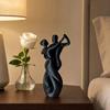 Yousheng 3D Printing Art Ornament, Matte Black Dancing Couple Model, Abstract Tango Dance Statue, with Stable Base Figurine for Home