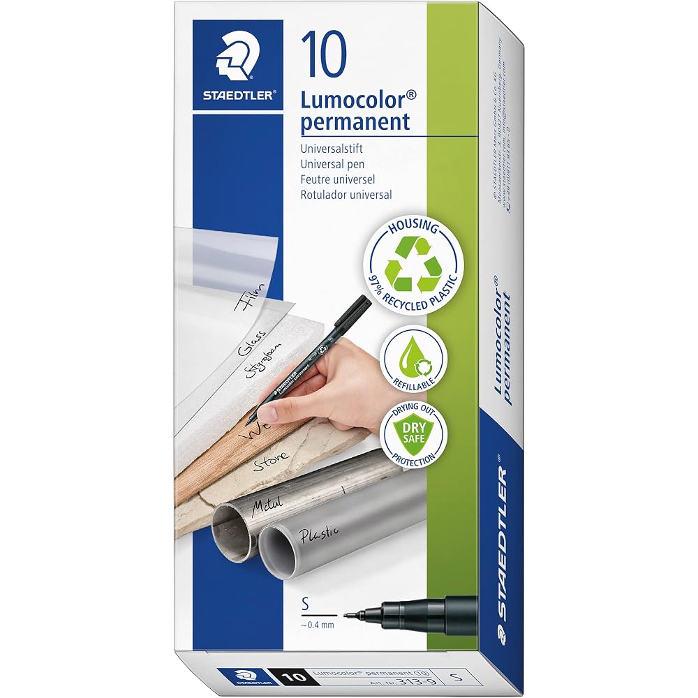STAEDTLER (STAEDTLER) oil-based pen, lumo color, 313-9, ultra-fine, small, 10 sticks, black