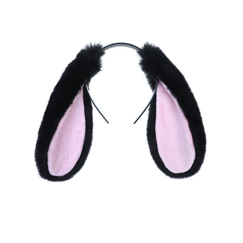 Lowering Ear Rabbit Hair Accessories Cosplay Pug Poodle Ears Tail Handmade Simulation Plush Headband
