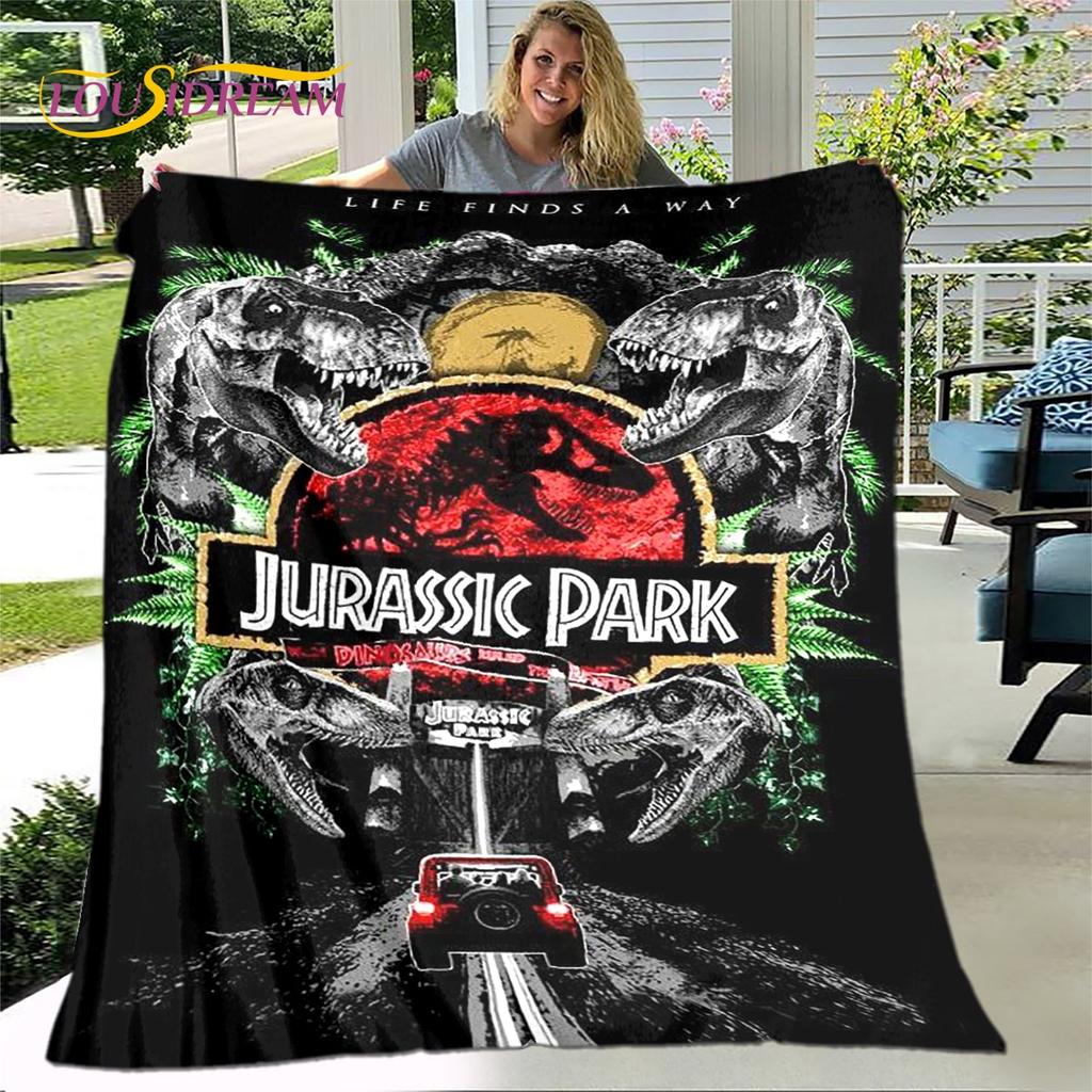 New Cartoon Jurassic Park Blanket,Flannel Blanket Throw Blanket,Soft Warm Blanket for Living Room Bedroom Beds Sofa Decor Gift