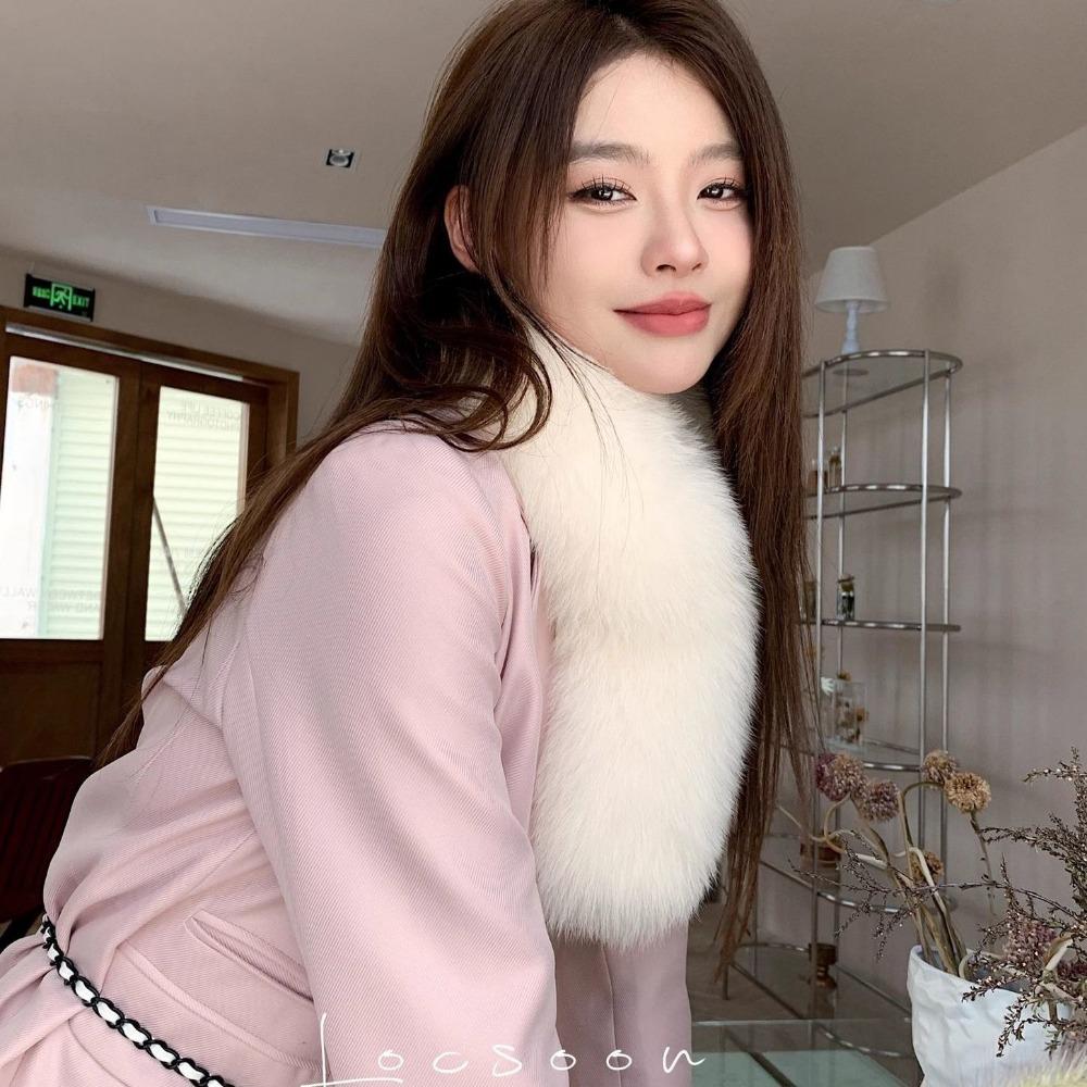New Imitation Fox Hair Scarf Hair Hair Scarf Women's Versatile Autumn and Winter Fur Collar Thickened Long Neck Scarf