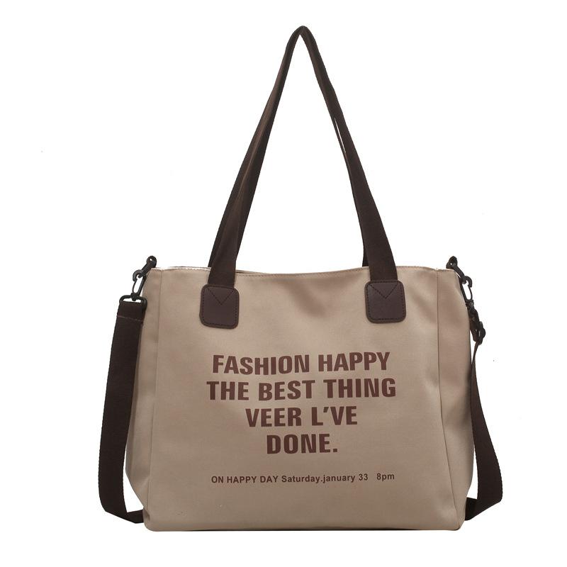 Alphabet Canvas Bag Female Student Class Bag Large Capacity Shoulder Bag Crossbody Bag Japanese Handbag Tide