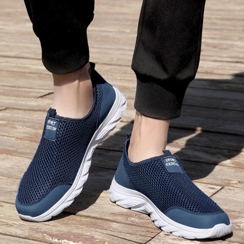 Men's Shoes Summer Breathable Mesh Shoes Lightweight Walking Flats Comfort Slip-On Driving Shoes Casual Sneakers for Men Loafers