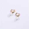 Metal Stainless Steel Hoop Earrings Vintage Large Pearl Charm Earrings 2026