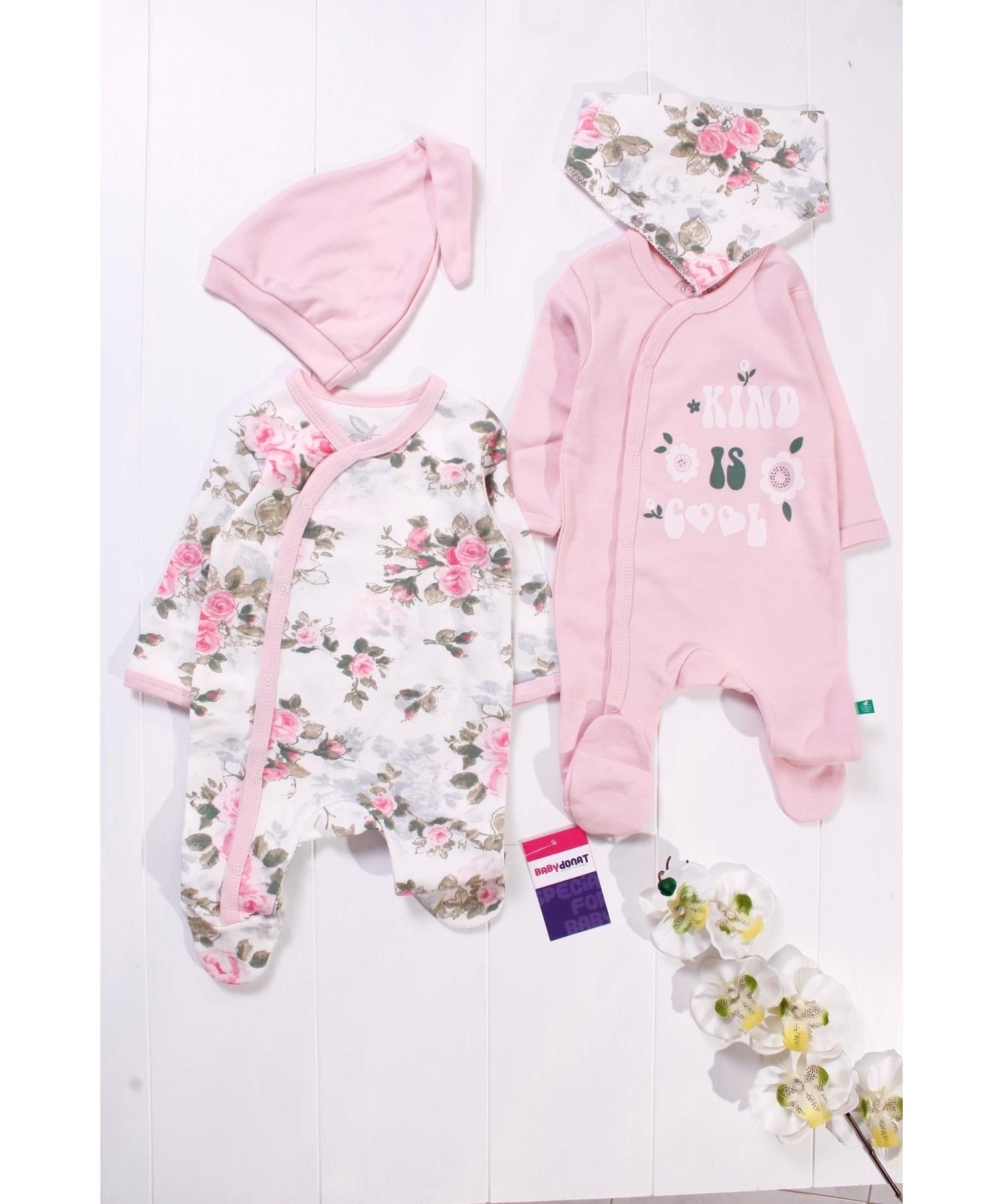 

Комплект из 4 комбинезонов для девочки Kind Is Cool с вышивкой и вышивкой