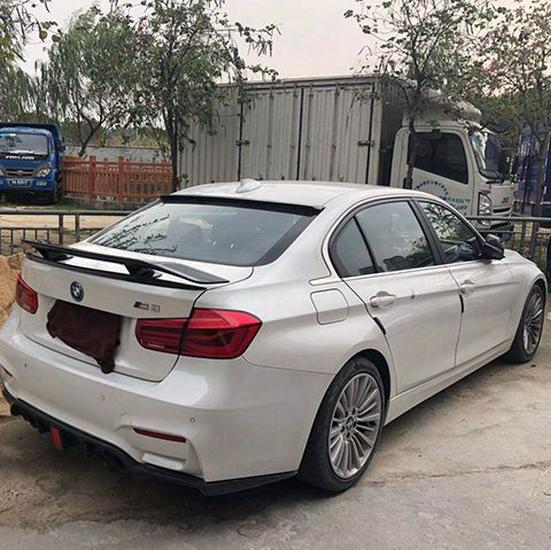 ABS Carbon Fiber Texture No-Drill Rear Spoiler for GT Sports Cars - B Style Airplane Wing