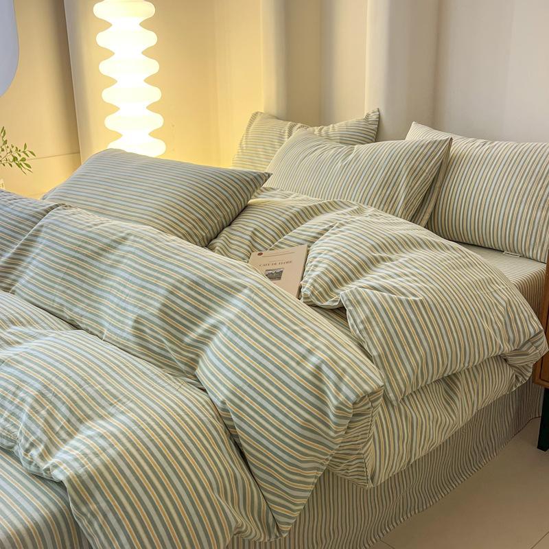 Cotton Bed Sheet Quilt Cover Bedroom Bunk Bed Pure Cotton Quilt Cover Bed Sheet Bedding Set Simple Style