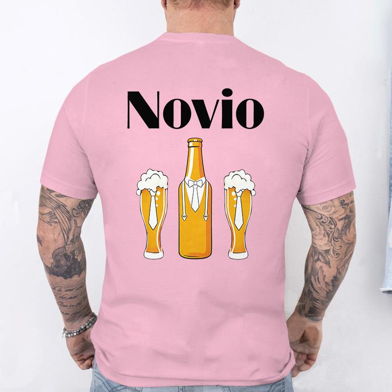 Spanish Unisex Novio Futuro Tees: Back Print Graphic Tops Team Groom Squad Tee 2026 Fashion Bachelor Party Single Farewell T-shirts