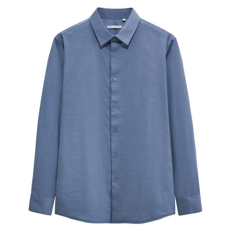 Jiumuwang Men's Wool Blend Wrinkle-Resistant Shirt