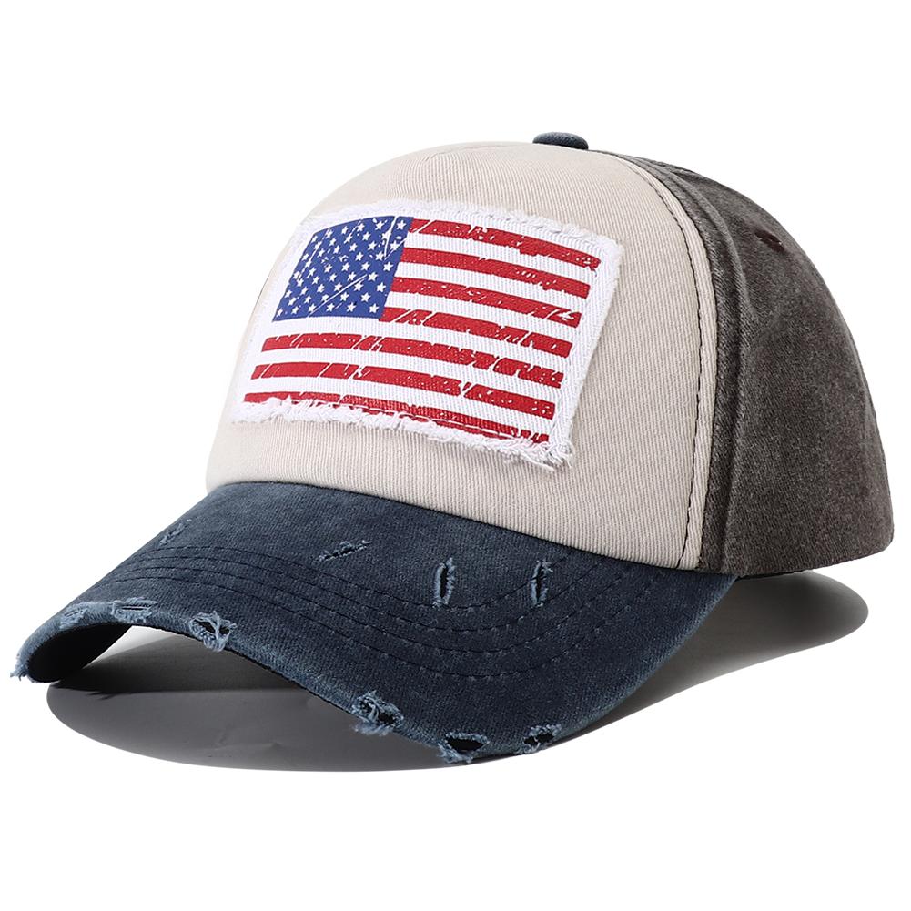 New Designer Usa Flag Embroidered Baseball Cap Bone Masculino Vintage 5 Panel Snapback Hats For Women Men Casquette Homme