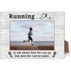 Running Race Picture Frame, 4x6 Photo Frame, Cross Country Running Marathon Half Marathon Runners Gifts for Women Runner Female, Tabletop Picture